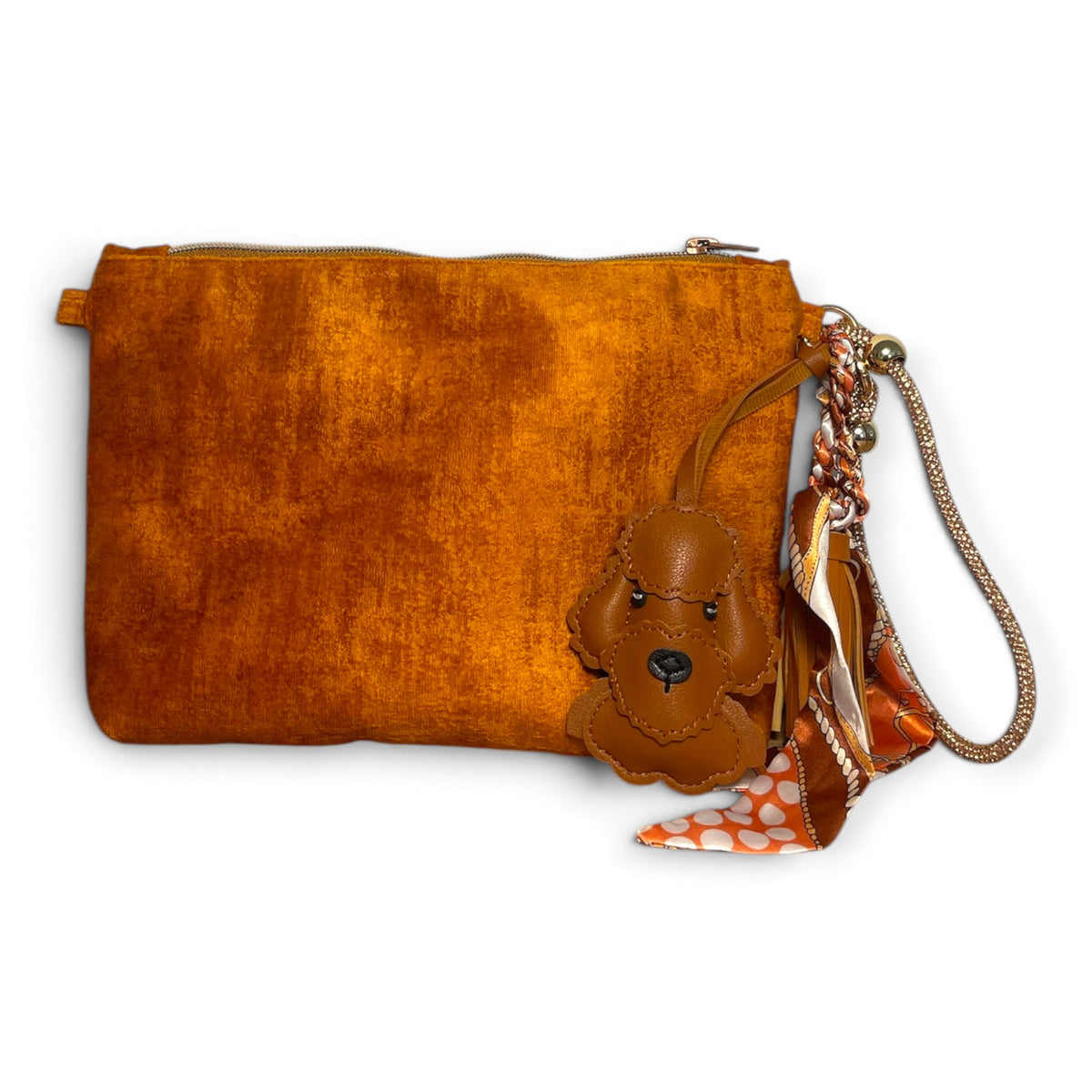 LillyBag_Vintage Samt ROYAL_gold DOG